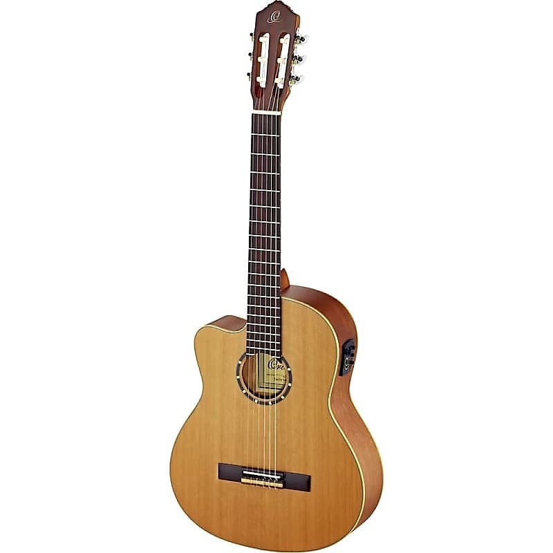 Guitarra de cuerdas de nailon para zurdos Ortega Guitars RCE131L Family Pro A/E con funda de transporte y vídeo (pedido por adelantado)